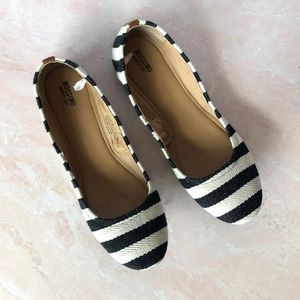 Mossimo black and white striped flats